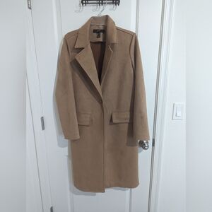 Forever 21 long trench coat brown with pockets and button closure size Small